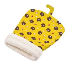 Lambswool Thickened Pocketable New Winter Linen Sleeping Bag Cat Nest (Option: Yellow Bear-55x45cm)