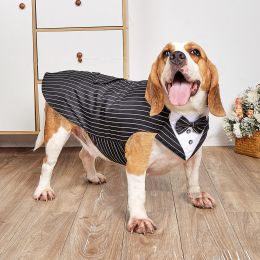 Dog Pet Swallowtail Wedding Clothing Suit Jacket (Option: Stripes-S)