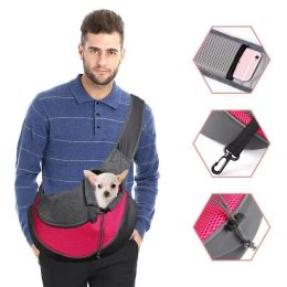 Pet Dog Outing Portable Messenger Bag (Option: Rose Red-L)