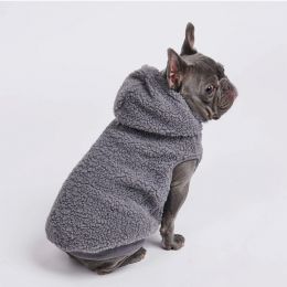 Pet Dog Hooded Sweater Autumn And Winter Style Large Dog Cashmere Hoodie Sleeveless (Option: Gray-L)