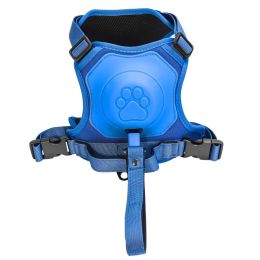 Pet Supplies Dog Chest And Back Integrated Puppy Vest Hand Holding Rope (Option: Sapphire Blue-M)