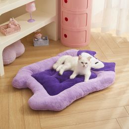 Universal Thickened Fleece-lined Pet Cat Bed Mat (Option: Purple-S)