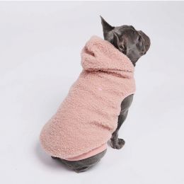 Pet Dog Hooded Sweater Autumn And Winter Style Large Dog Cashmere Hoodie Sleeveless (Option: Pink-L)