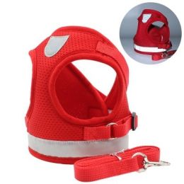 Cross-border Dog Breast Strap Vest Reflective Hand Holding Rope Breathable Pet Supplies Wholesale (Option: Red-XS)