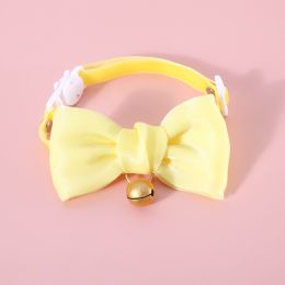 Pet Wool Cartoon Colored Bud Hat (Option: Pearl Yellow Bow-Suitable For 5 To 15kg Pets)