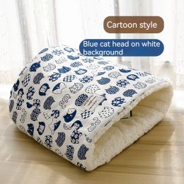 Winter Round Large Barrel Cotton Velvet Cat Nest (Option: Small Size-White Cat Head)