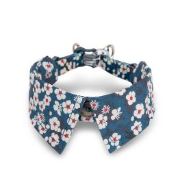 Fashion Personality Dog Collar Bow Tie (Option: Floral Blue-XS)