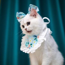 Cat Lace Suit Saliva Towel Princess Style Scarf Bib Decoration (Option: Light Blue Small Pattern Suit-Less Than Free Size)