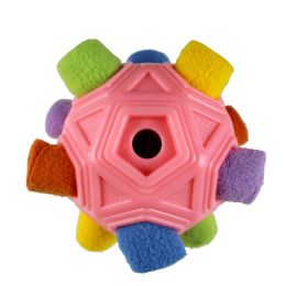 Pet Dog Hollow-out Bite-resistant Smell Toy Ball (Option: Pink-Rainbow)