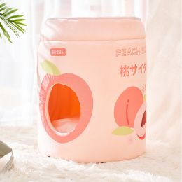 Winter Warm Closed Cat Pet Removable And Washable Thickened Four Seasons General Supplies (Option: Peach-L)