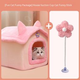 Cute Princess Cat Nest Thickened Puppet Winter Cat Pet Princess Bed (Option: Fun And Funny Cat Package-Large Bejirog Thick Warm)