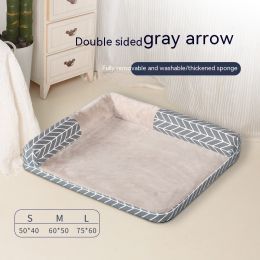 Pet Bed Four Seasons Cathouse Doghouse Sofa Mat (Option: Gray Arrow-S)