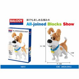 Cartoon Simulation Pet Dog Building Blocks Mini Dachshund Poodle Doberman Model Children's Toy Gift Dog Pet Building Blocks (Color: 16013, size: With box)