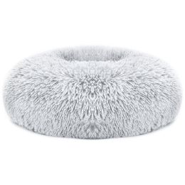 Pet Dog Bed Soft Warm Fleece Puppy Cat Bed Dog Cozy Nest Sofa Bed Cushion M Size (Color: Gray, size: M)