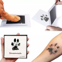 Pet Handprint And Footprint Kit For Dog & Cat; Dog Paw Print Pad Kit; Clean Touch Ink Pad For Pets; 3.7*2.2in (Color: Red, size: pack of 2)