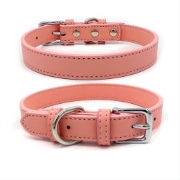 New Soft Puppy Collar For Dog And Cat; Leather Pet Collar Necklace For Small Medium Dog; adjustable dog collar (Color: light blue, size: S)