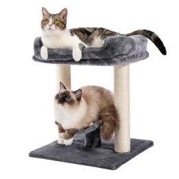 Indoor Small Cat Tree with Pad Fully Wrapped Scratching Posts (Type: Style A, Color: Gray)