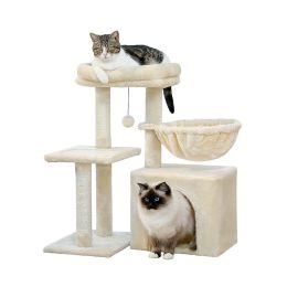 Indoor Funny Cozy Small Cat Tree Condo (Type: Style A, Color: Beige)