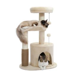 Indoor Funny Cozy Small Cat Tree Condo (Type: Style B, Color: Beige)