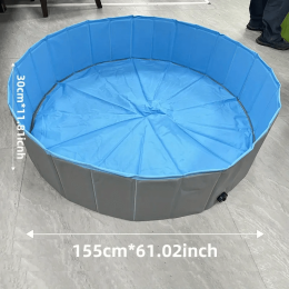 Foldable Dog Pool Anti-skid Children's Swimming Pool, Portable PVC Pet Dog Swimming Pool, Children's Plastic Swimming Pool, Dog Pet Bathroom Swimming (Items: Game Ball Pool, size: XL)