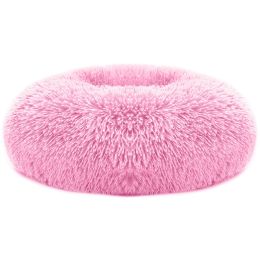 Pet Dog Bed Soft Warm Fleece Puppy Cat Bed Dog Cozy Nest Sofa Bed Cushion L Size (Color: pink, size: L)