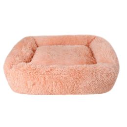 Soft Plush Orthopedic Pet Bed Slepping Mat Cushion for Small Large Dog Cat (Color: pink, size: XS ( 17 x 14 x 8 in ))