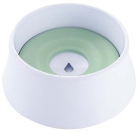 Pet Life 'Pud-Guard' Anti-Spill Floating Water and Food Bowl (Color: Green)