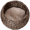 Simple Yet Practical Natural Braided Banana Leaf Elevated Cat Bed Basket With Cushion