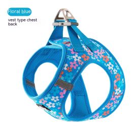 Fashion Small Dog Teddy Vest (Option: Blue Flower Sea-3XS)