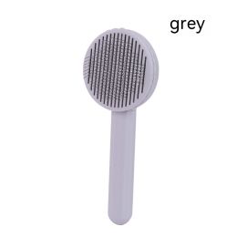 Round Head Self-cleaning Massage Pet Comb (Option: Gray-As Shown In The Picture)