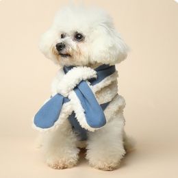 Winter Warm Vest Cat Scarf Pet Clothes (Option: Blue Vest Scarf-M)