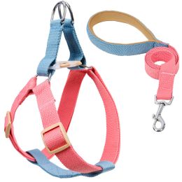 Color Pet Drawstring Leash Vest-style Dog Leash (Option: 9style-L)