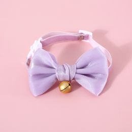 Pet Wool Cartoon Colored Bud Hat (Option: Pearl Purple Bow-Suitable For 5 To 15kg Pets)