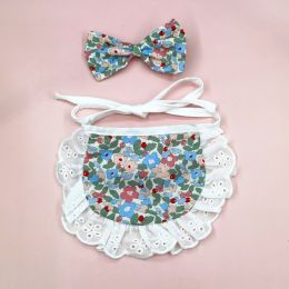 Cat Lace Suit Saliva Towel Princess Style Scarf Bib Decoration (Option: Blue Flower Suit-Less Than Free Size)