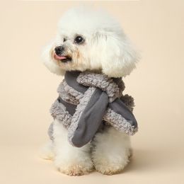 Winter Warm Vest Cat Scarf Pet Clothes (Option: Gray Vest Scarf-S)