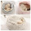 New Style Pet Cat Bed Dog Bed Round Plush Warm Cat's House Soft Long Plush Best Pet Bed Dogs For Cats Nest 2 In 1 Cat Accessorie