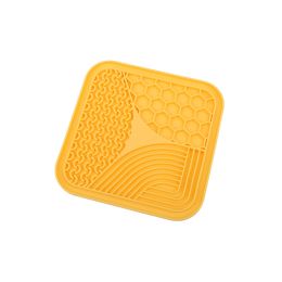 Anti-choke Slow Feeding Bowl Dog Licking Pad Pet Supplies (Option: Yellow, Small Size)