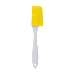 White Handle Silicone Cake Split Small Scraper (Color: Yellow)