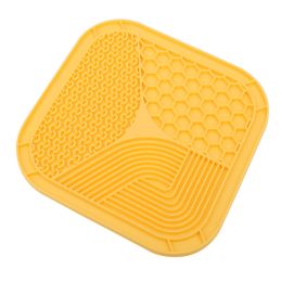 Anti-choke Slow Feeding Bowl Dog Licking Pad Pet Supplies (Option: Yellow Large)