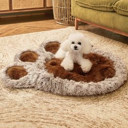 Cat Nest Winter Warm Thickened Pet Mat Cat Bed Hammock Small Dog Kennel Four Seasons Universal Pet Bed (Option: L-Brown)