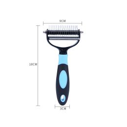 Dog And Cat Dual Purpose Combs For Removing Floating Hair And Dead Knots (Option: Blue-S)