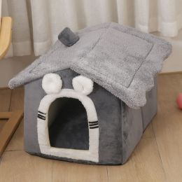 Dog Kennel Easy To Assemble Removable And Washable Soft (Option: Cute Cottage-38x32x32)