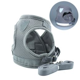 Cross-border Dog Breast Strap Vest Reflective Hand Holding Rope Breathable Pet Supplies Wholesale (Option: Gray-XS)