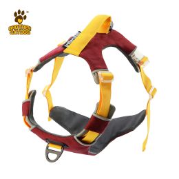 Dog Night Reflective Training Vest Chest Strap (Option: Wine Red-L)