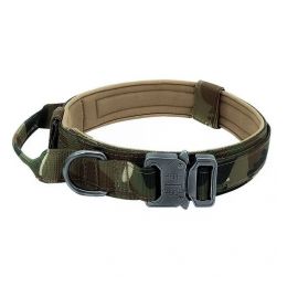 Large Dog Adjustable Camouflage Tactics Hand Holding Rope Nylon Strap (Option: Dog Collar Camouflage-XL)