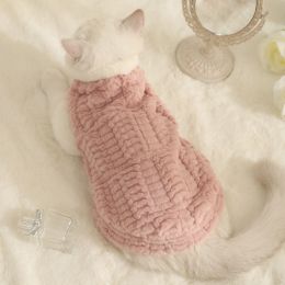 Pet Cat Clothes Fleece-lined Warm Anti-lint (Option: Pink Velvet-M)