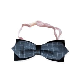 Dog Cute Fashion Bow Tie Handmade Bow Collar (Option: Gray Plaid-M)