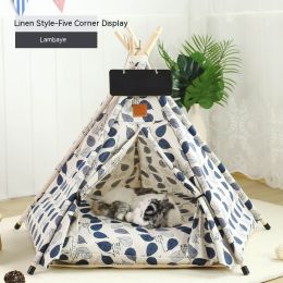 Pet Tent Cat House Removable And Washable Kennel Cat Villa Semi-enclosed Insulation Cat Nest Foldable Cat Tents (Option: Style K-M)