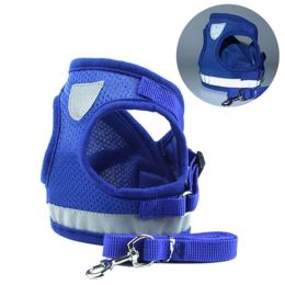 Cross-border Dog Breast Strap Vest Reflective Hand Holding Rope Breathable Pet Supplies Wholesale (Option: Blue-S)