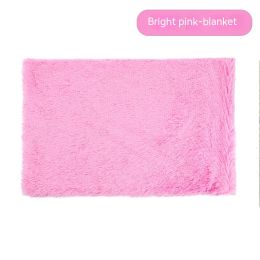 Pet Blanket Dog Bed Cat Winter Thermal Blanket (Option: Bright Pink Blanket-M)